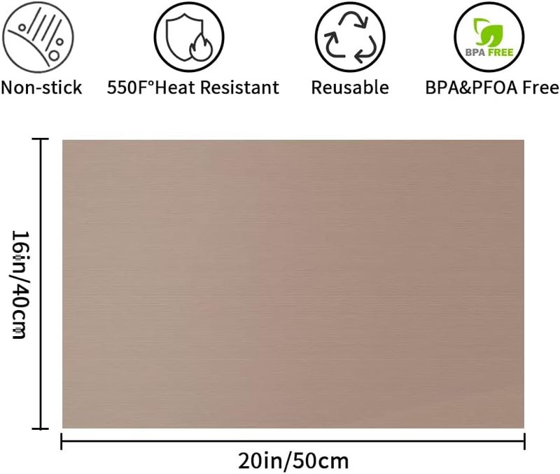 VCHOMY Teflon Sheets for Heat Press Machine,16''*20'' Non-stick Reusable PTFE Paper Sheet Roll for Cricut Sublimation Heat Transfer,HTV Iron On,Baking (3 Pack 16x20in) - Image 2